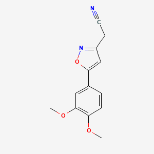 molecular formula C13H12N2O3 B2968380 2-(5-(3,4-Dimethoxyphenyl)isoxazol-3-yl)acetonitrile CAS No. 1207041-77-7