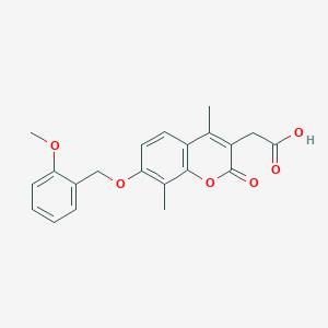 {7-[(2-methoxybenzyl)oxy]-4,8-dimethyl-2-oxo-2H-chromen-3-yl}acetic acid