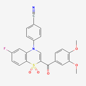4-[2-(3,4-dimethoxybenzoyl)-6-fluoro-1,1-dioxido-4H-1,4-benzothiazin-4-yl]benzonitrile