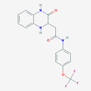 molecular formula C17H14F3N3O3 B2968401 2-(3-oxo-1,2,3,4-tetrahydroquinoxalin-2-yl)-N-(4-(trifluoromethoxy)phenyl)acetamide CAS No. 939890-04-7