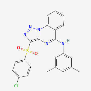 molecular formula C23H18ClN5O2S B2968402 3-[(4-chlorophenyl)sulfonyl]-N-(3,5-dimethylphenyl)[1,2,3]triazolo[1,5-a]quinazolin-5-amine CAS No. 866812-54-6