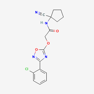 2-{[3-(2-chlorophenyl)-1,2,4-oxadiazol-5-yl]oxy}-N-(1-cyanocyclopentyl)acetamide