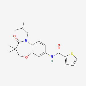 N-(5-isobutyl-3,3-dimethyl-4-oxo-2,3,4,5-tetrahydrobenzo[b][1,4]oxazepin-8-yl)thiophene-2-carboxamide
