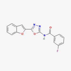 N-[5-(1-benzofuran-2-yl)-1,3,4-oxadiazol-2-yl]-3-fluorobenzamide