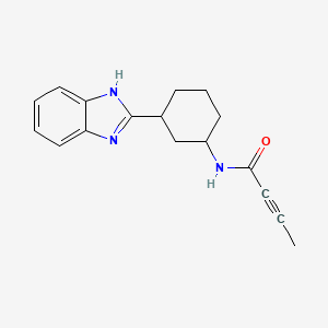 molecular formula C17H19N3O B2968422 N-[3-(1H-Benzimidazol-2-yl)cyclohexyl]but-2-ynamide CAS No. 2411237-35-7