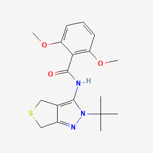 molecular formula C18H23N3O3S B2968423 N-(2-(tert-butyl)-4,6-dihydro-2H-thieno[3,4-c]pyrazol-3-yl)-2,6-dimethoxybenzamide CAS No. 361167-14-8