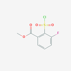 molecular formula C8H6ClFO4S B2968429 Methyl 2-(chlorosulfonyl)-3-fluorobenzoate CAS No. 1211528-49-2