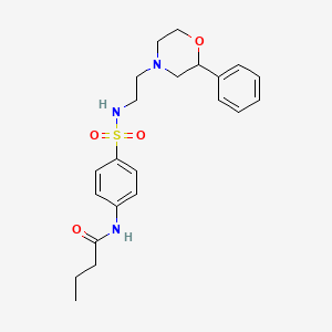 N-(4-(N-(2-(2-phenylmorpholino)ethyl)sulfamoyl)phenyl)butyramide