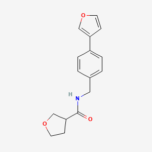 molecular formula C16H17NO3 B2968444 N-(4-(呋喃-3-基)苄基)四氢呋喃-3-甲酰胺 CAS No. 2034351-19-2