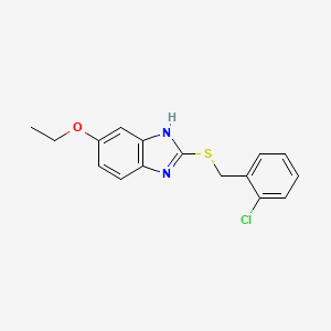 molecular formula C16H15ClN2OS B2968445 2-((2-氯苄基)硫代)-5-乙氧基-1H-苯并[d]咪唑 CAS No. 433700-43-7