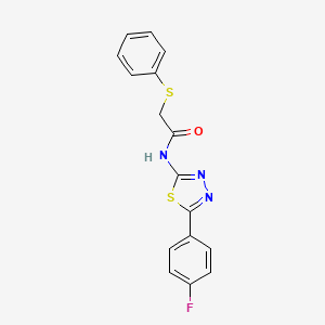 molecular formula C16H12FN3OS2 B2968449 N-(5-(4-fluorophenyl)-1,3,4-thiadiazol-2-yl)-2-(phenylthio)acetamide CAS No. 394230-22-9