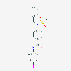 molecular formula C22H21IN2O3S B296845 4-[benzyl(methylsulfonyl)amino]-N-(4-iodo-2-methylphenyl)benzamide 