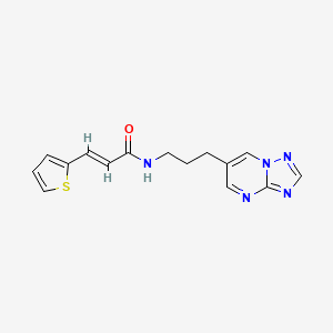 molecular formula C15H15N5OS B2968451 (E)-N-(3-([1,2,4]triazolo[1,5-a]pyrimidin-6-yl)propyl)-3-(thiophen-2-yl)acrylamide CAS No. 2035001-75-1