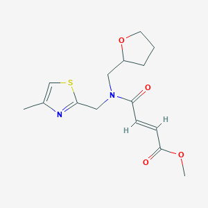 molecular formula C15H20N2O4S B2968452 Methyl (E)-4-[(4-methyl-1,3-thiazol-2-yl)methyl-(oxolan-2-ylmethyl)amino]-4-oxobut-2-enoate CAS No. 2411338-46-8