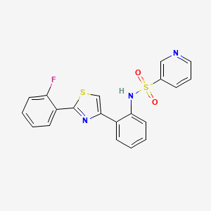 molecular formula C20H14FN3O2S2 B2968454 N-(2-(2-(2-fluorophenyl)thiazol-4-yl)phenyl)pyridine-3-sulfonamide CAS No. 1798661-36-5