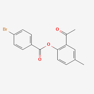 molecular formula C16H13BrO3 B2968456 2-Acetyl-4-methylphenyl 4-bromobenzoate CAS No. 36695-12-2