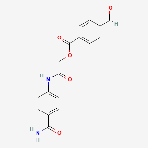 molecular formula C17H14N2O5 B2968463 [2-(4-氨基甲酰苯胺基)-2-氧代乙基] 4-甲酰基苯甲酸酯 CAS No. 781622-92-2