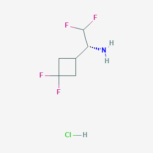 molecular formula C6H10ClF4N B2968468 (1R)-1-(3,3-Difluorocyclobutyl)-2,2-difluoroethanamine;hydrochloride CAS No. 2490322-77-3