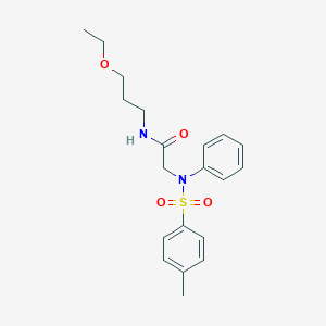 molecular formula C20H26N2O4S B296847 N-(3-ethoxypropyl)-2-{[(4-methylphenyl)sulfonyl]anilino}acetamide 