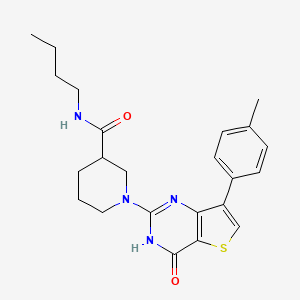 molecular formula C23H28N4O2S B2968496 N-butyl-1-[7-(4-methylphenyl)-4-oxo-3,4-dihydrothieno[3,2-d]pyrimidin-2-yl]piperidine-3-carboxamide CAS No. 1242904-31-9