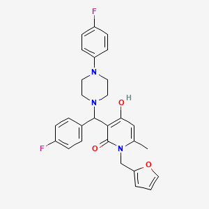 3-((4-fluorophenyl)(4-(4-fluorophenyl)piperazin-1-yl)methyl)-1-(furan-2-ylmethyl)-4-hydroxy-6-methylpyridin-2(1H)-one