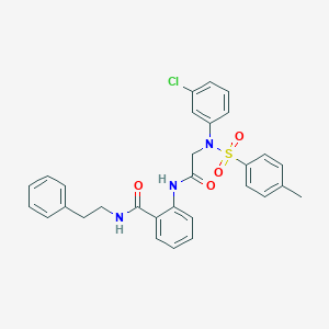 molecular formula C30H28ClN3O4S B296852 2-[({3-chloro[(4-methylphenyl)sulfonyl]anilino}acetyl)amino]-N-(2-phenylethyl)benzamide 