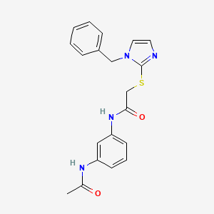 N-(3-acetamidophenyl)-2-(1-benzylimidazol-2-yl)sulfanylacetamide