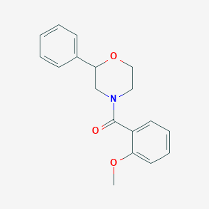 molecular formula C18H19NO3 B2968527 (2-Methoxyphenyl)(2-phenylmorpholino)methanone CAS No. 921174-14-3