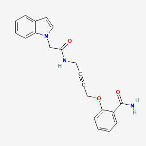 2-((4-(2-(1H-indol-1-yl)acetamido)but-2-yn-1-yl)oxy)benzamide