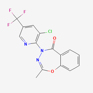 molecular formula C15H9ClF3N3O2 B2968531 4-[3-chloro-5-(trifluoromethyl)-2-pyridinyl]-2-methyl-1,3,4-benzoxadiazepin-5(4H)-one CAS No. 861210-70-0