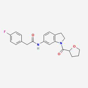 2-(4-fluorophenyl)-N-(1-(tetrahydrofuran-2-carbonyl)indolin-6-yl)acetamide