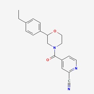 molecular formula C19H19N3O2 B2968537 4-[2-(4-Ethylphenyl)morpholine-4-carbonyl]pyridine-2-carbonitrile CAS No. 2177503-81-8