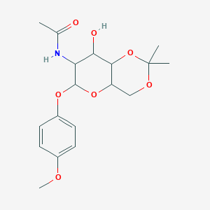 N-[8-Hydroxy-6-(4-methoxy-phenoxy)-2,2-dimethyl-hexahydro-pyrano[3,2-d][1,3]dioxin-7-yl]-acetamide