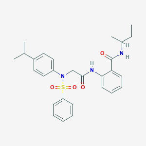 molecular formula C28H33N3O4S B296854 N-(sec-butyl)-2-({[4-isopropyl(phenylsulfonyl)anilino]acetyl}amino)benzamide 