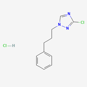 molecular formula C11H13Cl2N3 B2968540 3-chloro-1-(3-phenylpropyl)-1H-1,2,4-triazole hydrochloride CAS No. 1351700-77-0