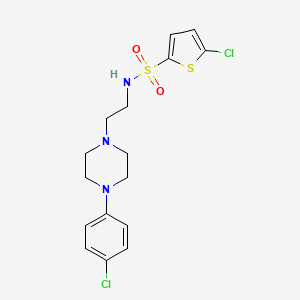 molecular formula C16H19Cl2N3O2S2 B2968541 5-chloro-N-(2-(4-(4-chlorophenyl)piperazin-1-yl)ethyl)thiophene-2-sulfonamide CAS No. 1049467-01-7