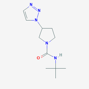 molecular formula C11H19N5O B2968556 N-(tert-butyl)-3-(1H-1,2,3-triazol-1-yl)pyrrolidine-1-carboxamide CAS No. 1788558-01-9