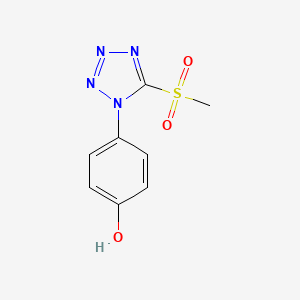 molecular formula C8H8N4O3S B2968563 4-(5-(Methylsulfonyl)-1H-tetrazol-1-yl)phenol CAS No. 2125668-23-5