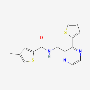 molecular formula C15H13N3OS2 B2968574 4-methyl-N-((3-(thiophen-2-yl)pyrazin-2-yl)methyl)thiophene-2-carboxamide CAS No. 2034396-81-9