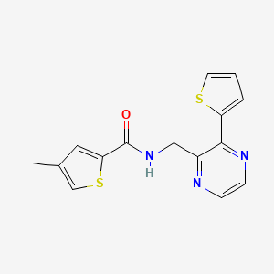 molecular formula C15H13N3OS2 B2968574 4-甲基-N-((3-(噻吩-2-基)吡嗪-2-基)甲基)噻吩-2-甲酰胺 CAS No. 2034396-81-9