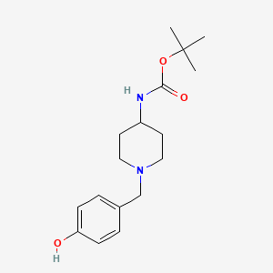 molecular formula C17H26N2O3 B2968575 叔丁基 1-(4-羟基苄基)哌啶-4-基氨基甲酸酯 CAS No. 1286275-25-9