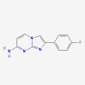 molecular formula C12H9FN4 B2968582 2-(4-氟苯基)咪唑并[1,2-A]嘧啶-7-胺 CAS No. 1335299-39-2