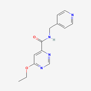 molecular formula C13H14N4O2 B2968584 6-ethoxy-N-(pyridin-4-ylmethyl)pyrimidine-4-carboxamide CAS No. 2034634-25-6