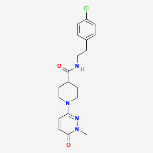 molecular formula C19H23ClN4O2 B2968585 N-(4-chlorophenethyl)-1-(1-methyl-6-oxo-1,6-dihydropyridazin-3-yl)piperidine-4-carboxamide CAS No. 1421508-67-9