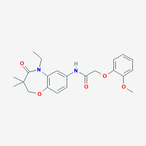 N-(5-ethyl-3,3-dimethyl-4-oxo-2,3,4,5-tetrahydrobenzo[b][1,4]oxazepin-7-yl)-2-(2-methoxyphenoxy)acetamide