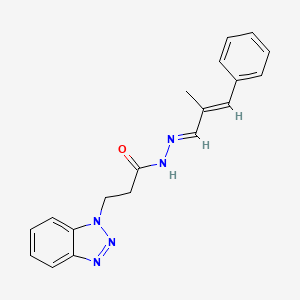 molecular formula C19H19N5O B2968604 (E)-3-(1H-苯并[d][1,2,3]三唑-1-基)-N'-((E)-2-甲基-3-苯丙烯基)丙烷酰肼 CAS No. 518019-30-2
