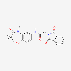 molecular formula C22H21N3O5 B2968607 2-(1,3-dioxoisoindolin-2-yl)-N-(3,3,5-trimethyl-4-oxo-2,3,4,5-tetrahydrobenzo[b][1,4]oxazepin-7-yl)acetamide CAS No. 921812-39-7