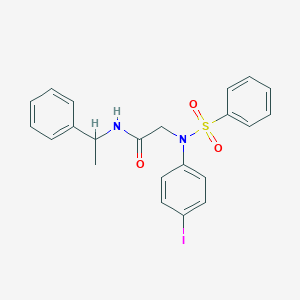 molecular formula C22H21IN2O3S B296861 2-[4-iodo(phenylsulfonyl)anilino]-N-(1-phenylethyl)acetamide 