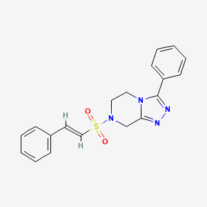 molecular formula C19H18N4O2S B2968611 3-Phenyl-7-[(E)-2-phenylethenyl]sulfonyl-6,8-dihydro-5H-[1,2,4]triazolo[4,3-a]pyrazine CAS No. 2225105-25-7