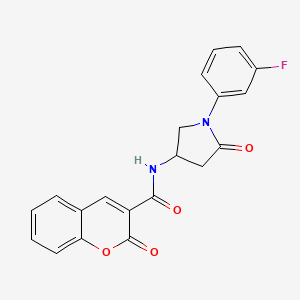 molecular formula C20H15FN2O4 B2968617 N-(1-(3-fluorophenyl)-5-oxopyrrolidin-3-yl)-2-oxo-2H-chromene-3-carboxamide CAS No. 905662-33-1